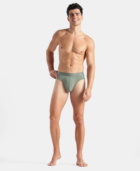 Tencel Micro Modal Cotton Elastane Stretch Solid Brief with Natural StayFresh Properties - Laurel Wreath