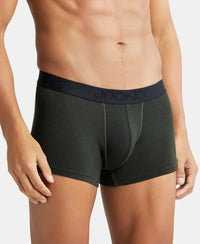Tencel Micro Modal Cotton Elastane Stretch Solid Trunk with Natural StayFresh Properties - Forest Night Stripes