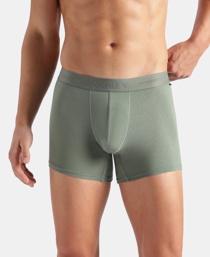 Tencel Micro Modal Cotton Elastane Stretch Solid Trunk with Natural StayFresh Properties - Laurel Wreath