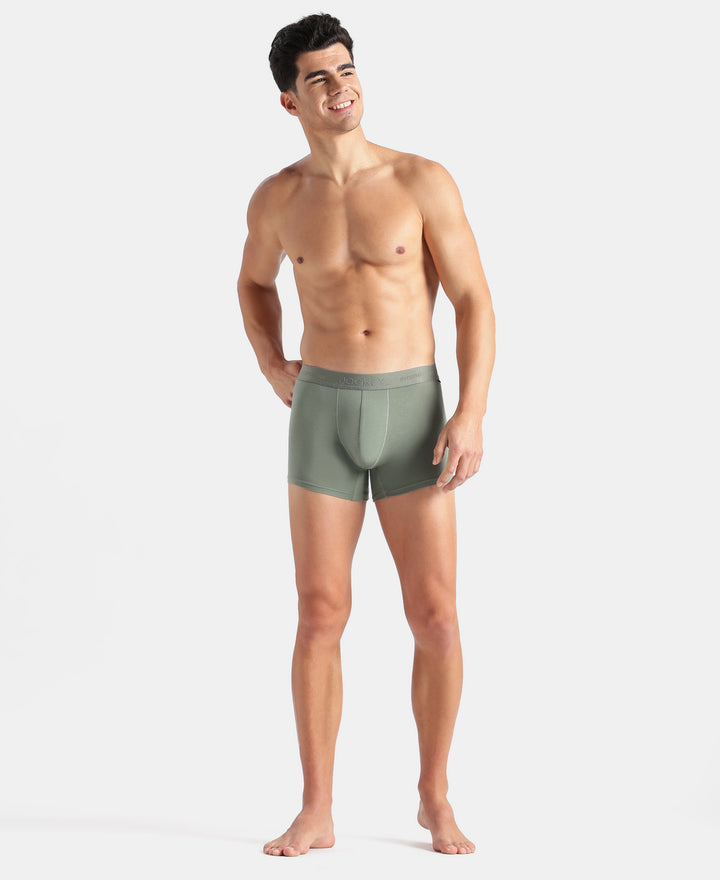 Tencel Micro Modal Cotton Elastane Stretch Solid Trunk with Natural StayFresh Properties - Laurel Wreath