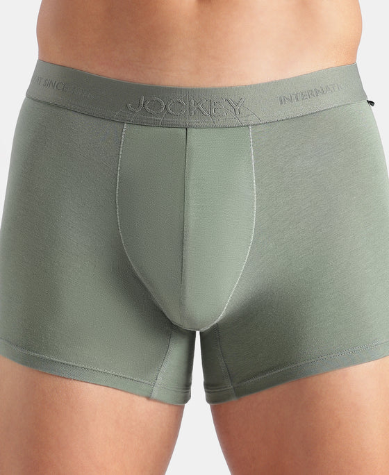 Tencel Micro Modal Cotton Elastane Stretch Solid Trunk with Natural StayFresh Properties - Laurel Wreath