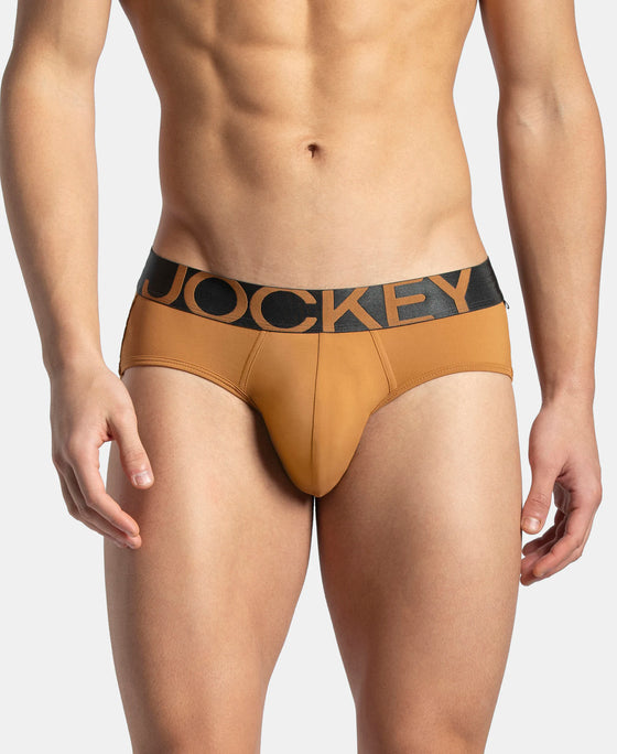 Tactel Microfiber Elastane Stretch Solid Brief with Moisture Move Properties - Brown Sugar
