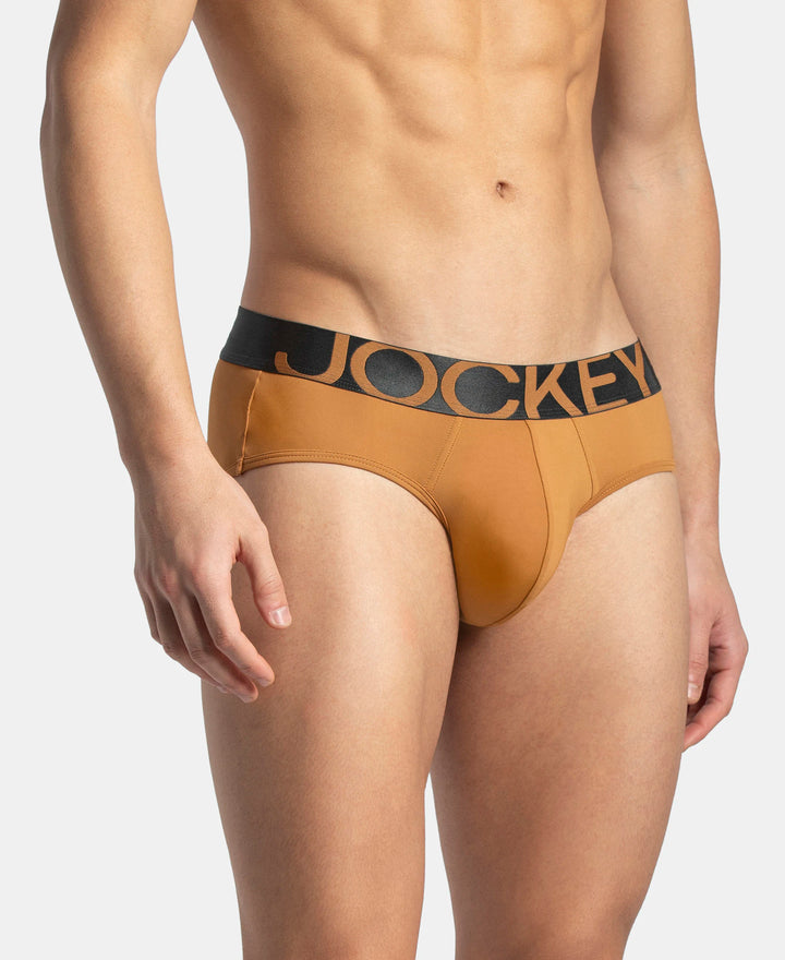 Tactel Microfiber Elastane Stretch Solid Brief with Moisture Move Properties - Brown Sugar