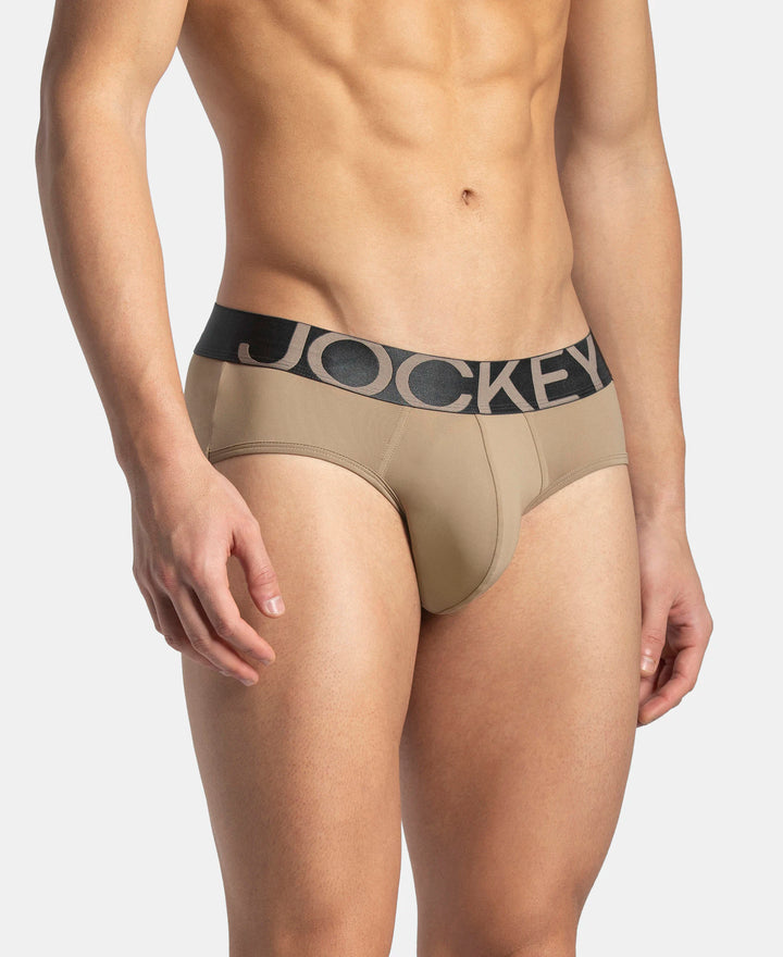 Tactel Microfiber Elastane Stretch Solid Brief with Moisture Move Properties - Desert Taupe