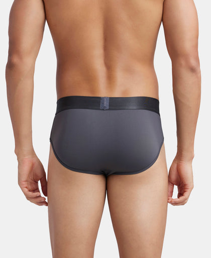 Tactel Microfiber Elastane Stretch Solid Brief with Moisture Move Properties - Ebony & Navy (Pack of 2)
