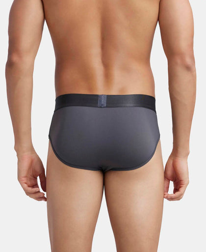 Tactel Microfiber Elastane Stretch Solid Brief with Moisture Move Properties - Ebony-3