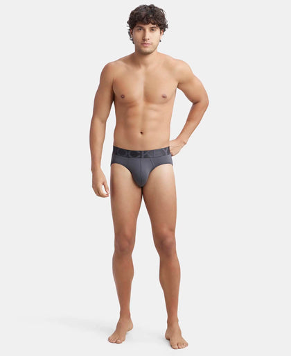 Tactel Microfiber Elastane Stretch Solid Brief with Moisture Move Properties - Ebony-4