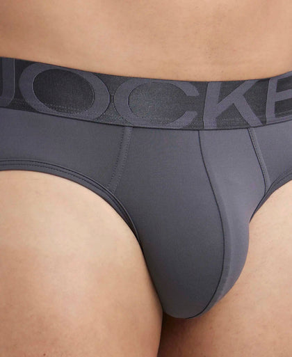 Tactel Microfiber Elastane Stretch Solid Brief with Moisture Move Properties - Ebony-6