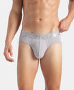 Tactel Microfiber Elastane Stretch Solid Brief with Moisture Move Properties - Lilac Grey