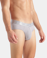 Tactel Microfiber Elastane Stretch Solid Brief with Moisture Move Properties - Lilac Grey