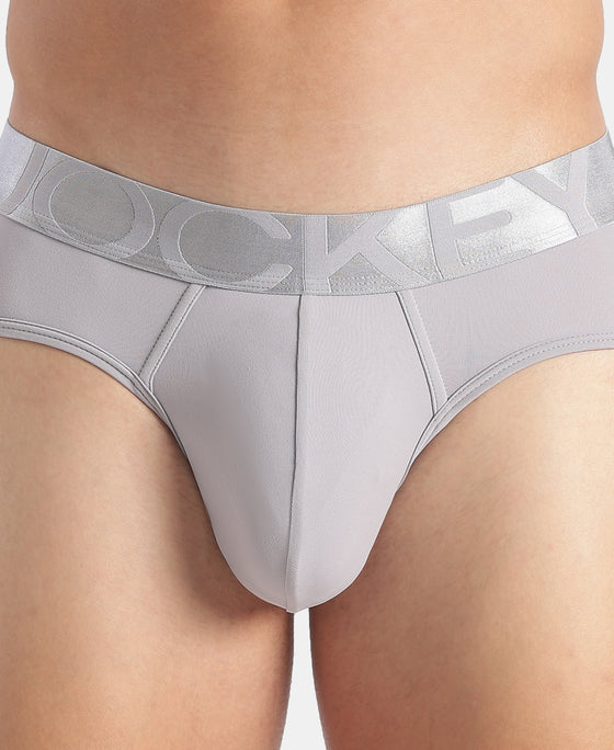 Tactel Microfiber Elastane Stretch Solid Brief with Moisture Move Properties - Lilac Grey