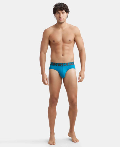 Tactel Microfiber Elastane Stretch Solid Brief with Moisture Move Properties - Ocean Depth-4