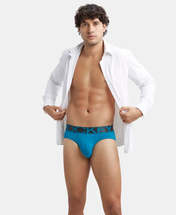 Tactel Microfiber Elastane Stretch Solid Brief with Moisture Move Properties - Ocean Depth-5