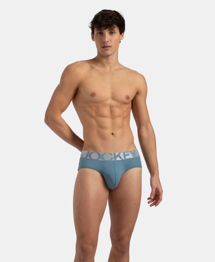 Tactel Microfiber Elastane Stretch Solid Brief with Moisture Move Properties - Provincial Blue