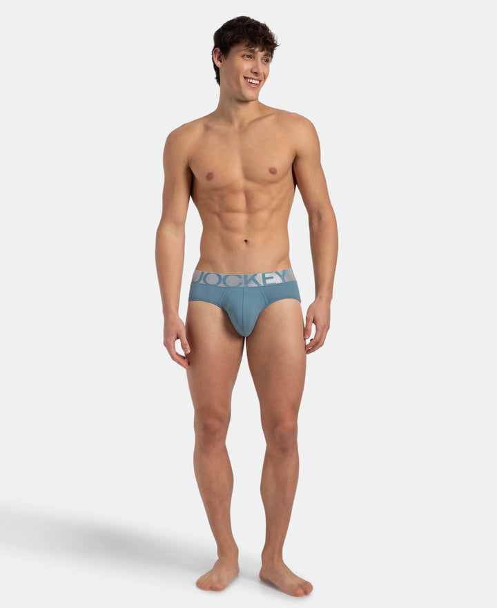 Tactel Microfiber Elastane Stretch Solid Brief with Moisture Move Properties - Provincial Blue