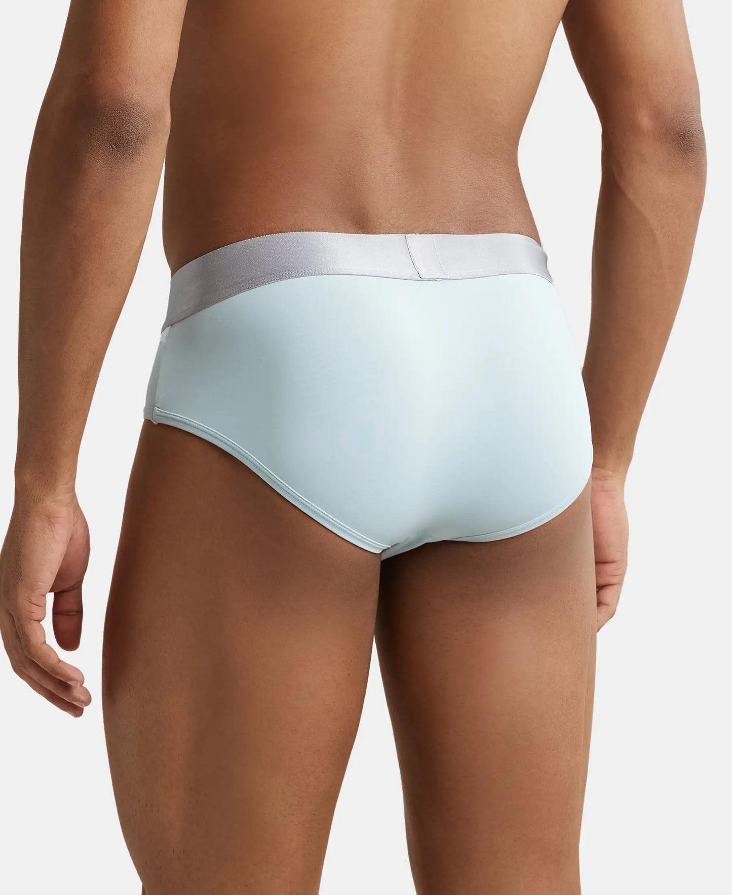 Pack of 2 Tactel Microfiber Elastane Stretch Solid Brief with Moisture Move Properties - Blue Shadow & Sterling Blue