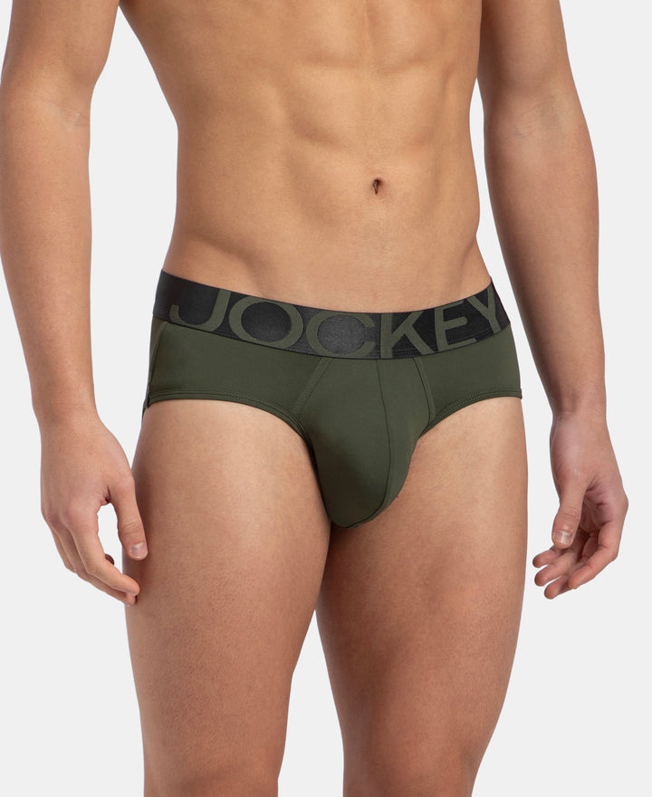 Tactel Microfiber Elastane Stretch Solid Brief with Moisture Move Properties - Thyme