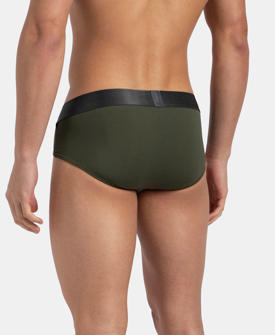 Tactel Microfiber Elastane Stretch Solid Brief with Moisture Move Properties - Thyme