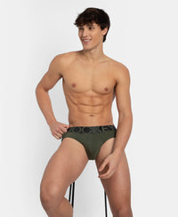 Tactel Microfiber Elastane Stretch Solid Brief with Moisture Move Properties - Thyme