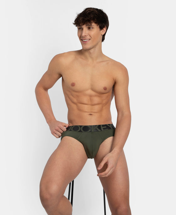 Tactel Microfiber Elastane Stretch Solid Brief with Moisture Move Properties - Thyme