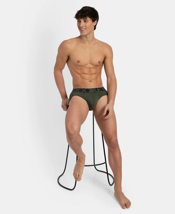 Tactel Microfiber Elastane Stretch Solid Brief with Moisture Move Properties - Thyme