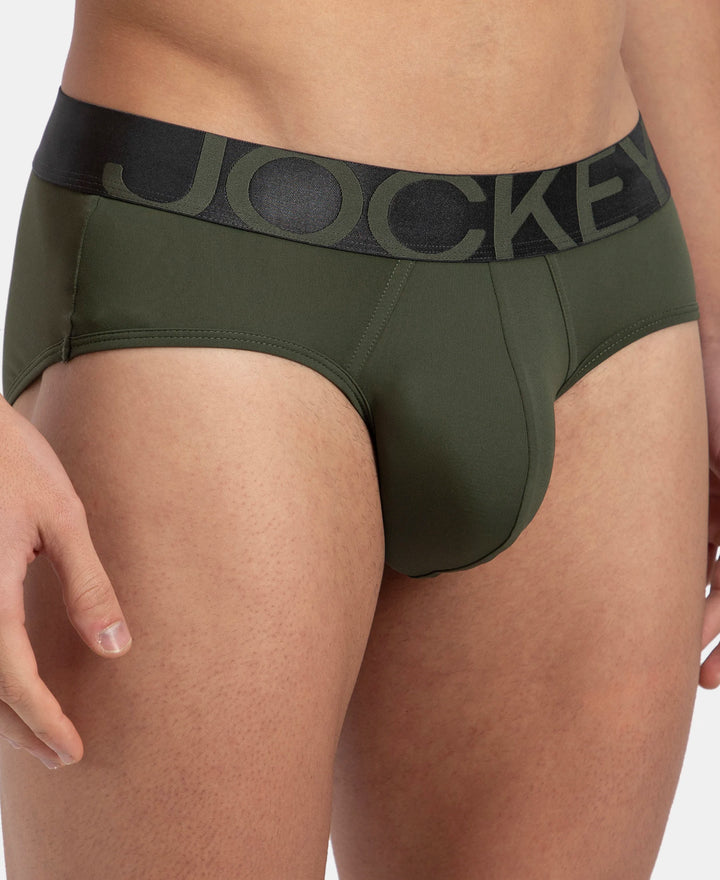 Tactel Microfiber Elastane Stretch Solid Brief with Moisture Move Properties - Thyme