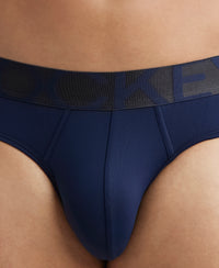 Pack of 2 Tactel Microfiber Elastane Stretch Solid Brief with Moisture Move Properties - Black & True Navy