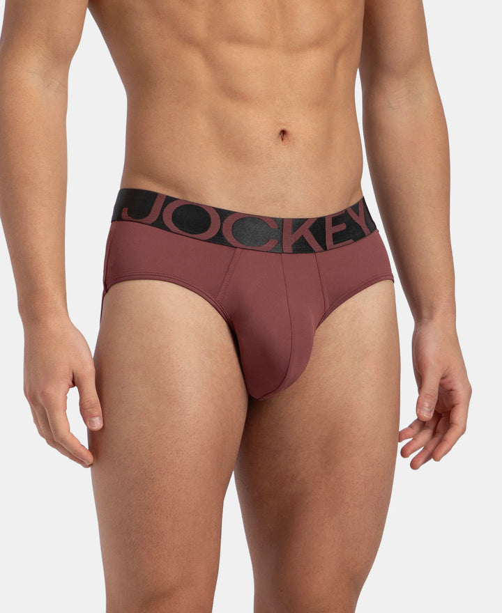 Tactel Microfiber Elastane Stretch Solid Brief with Moisture Move Properties - Wild Ginger