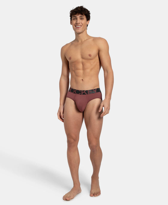 Tactel Microfiber Elastane Stretch Solid Brief with Moisture Move Properties - Wild Ginger