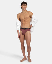 Tactel Microfiber Elastane Stretch Solid Brief with Moisture Move Properties - Wild Ginger