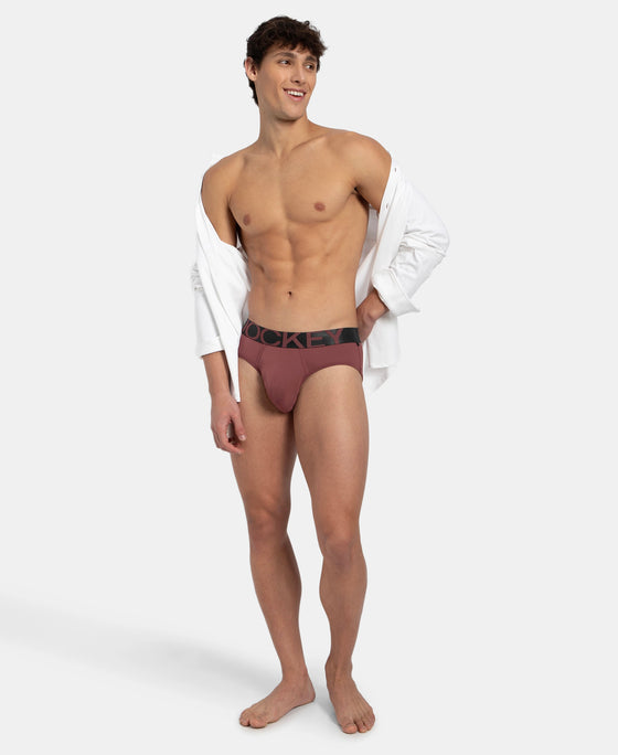 Tactel Microfiber Elastane Stretch Solid Brief with Moisture Move Properties - Wild Ginger