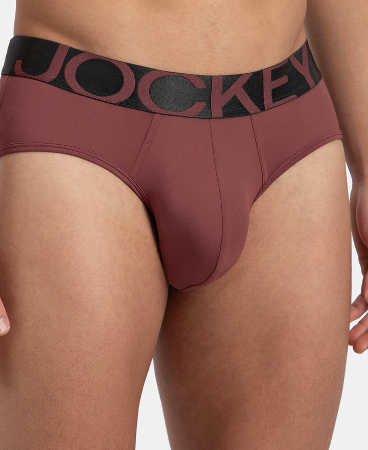 Tactel Microfiber Elastane Stretch Solid Brief with Moisture Move Properties - Wild Ginger