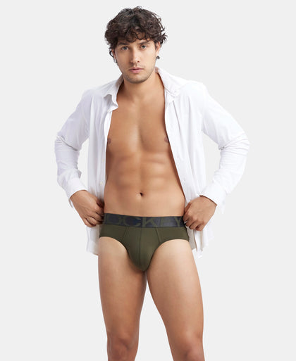 Tactel Microfiber Elastane Stretch Solid Brief with Moisture Move Properties - Wine Tasting & Forest Night (Pack of 2)