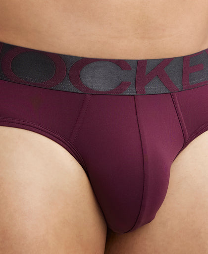 Tactel Microfiber Elastane Stretch Solid Brief with Moisture Move Properties - Wine Tasting & Forest Night (Pack of 2)