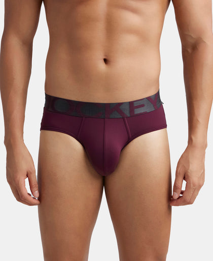 Tactel Microfiber Elastane Stretch Solid Brief with Moisture Move Properties - Wine Tasting & Forest Night (Pack of 2)