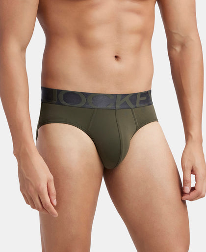 Tactel Microfiber Elastane Stretch Solid Brief with Moisture Move Properties - Wine Tasting & Forest Night (Pack of 2)