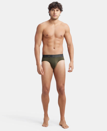 Tactel Microfiber Elastane Stretch Solid Brief with Moisture Move Properties - Wine Tasting & Forest Night (Pack of 2)
