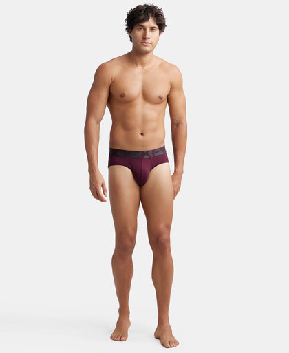 Tactel Microfiber Elastane Stretch Solid Brief with Moisture Move Properties - Wine Tasting & Forest Night (Pack of 2)