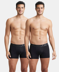 Tactel Microfiber Elastane Stretch Solid Trunk with Moisture Move Properties - Black (Pack of 2)