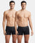 Tactel Microfiber Elastane Stretch Solid Trunk with Moisture Move Properties - Black (Pack of 2)