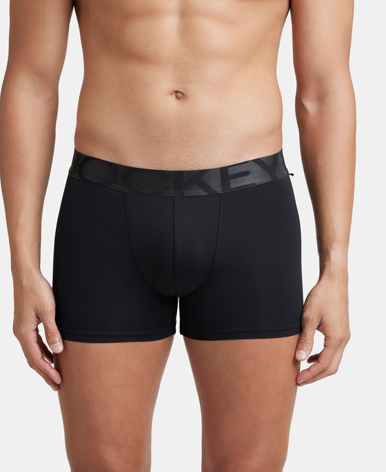 Tactel Microfiber Elastane Stretch Solid Trunk with Moisture Move Properties - Black (Pack of 2)