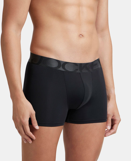 Tactel Microfiber Elastane Stretch Solid Trunk with Moisture Move Properties - Black (Pack of 2)