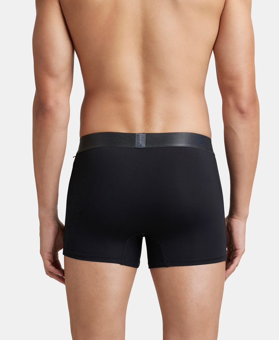 Tactel Microfiber Elastane Stretch Solid Trunk with Moisture Move Properties - Black (Pack of 2)
