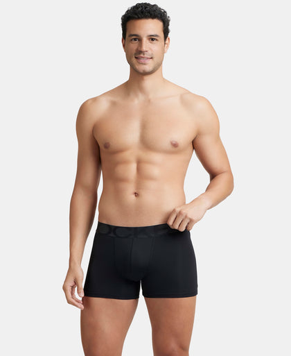 Tactel Microfiber Elastane Stretch Solid Trunk with Moisture Move Properties - Black (Pack of 2)