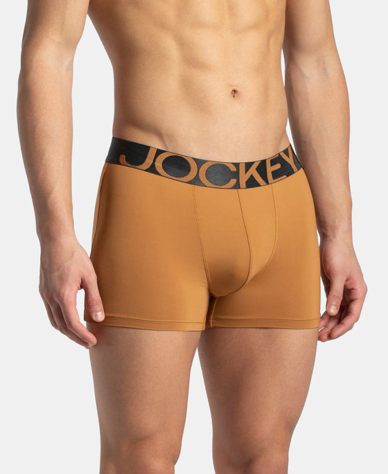 Tactel Microfiber Elastane Stretch Solid Trunk with Moisture Move Properties - Brown Sugar