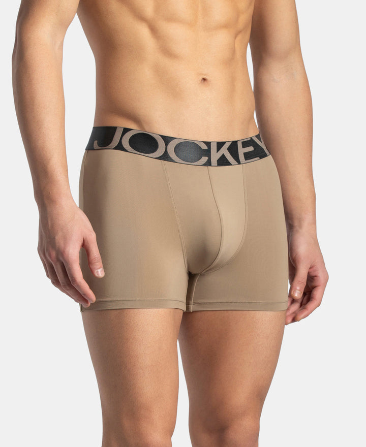 Tactel Microfiber Elastane Stretch Solid Trunk with Moisture Move Properties - Desert Taupe