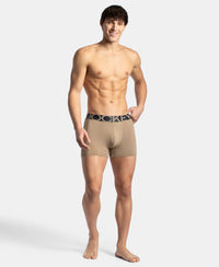 Tactel Microfiber Elastane Stretch Solid Trunk with Moisture Move Properties - Desert Taupe