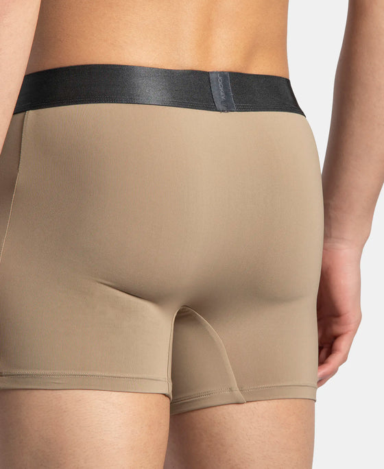 Tactel Microfiber Elastane Stretch Solid Trunk with Moisture Move Properties - Desert Taupe
