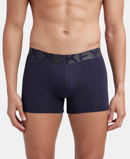Tactel Microfiber Elastane Stretch Solid Trunk with Moisture Move Properties - Ebony & Navy (Pack of 2)
