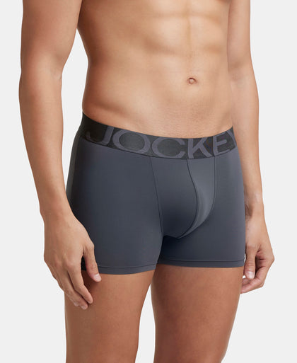 Tactel Microfiber Elastane Stretch Solid Trunk with Moisture Move Properties - Ebony & Navy (Pack of 2)